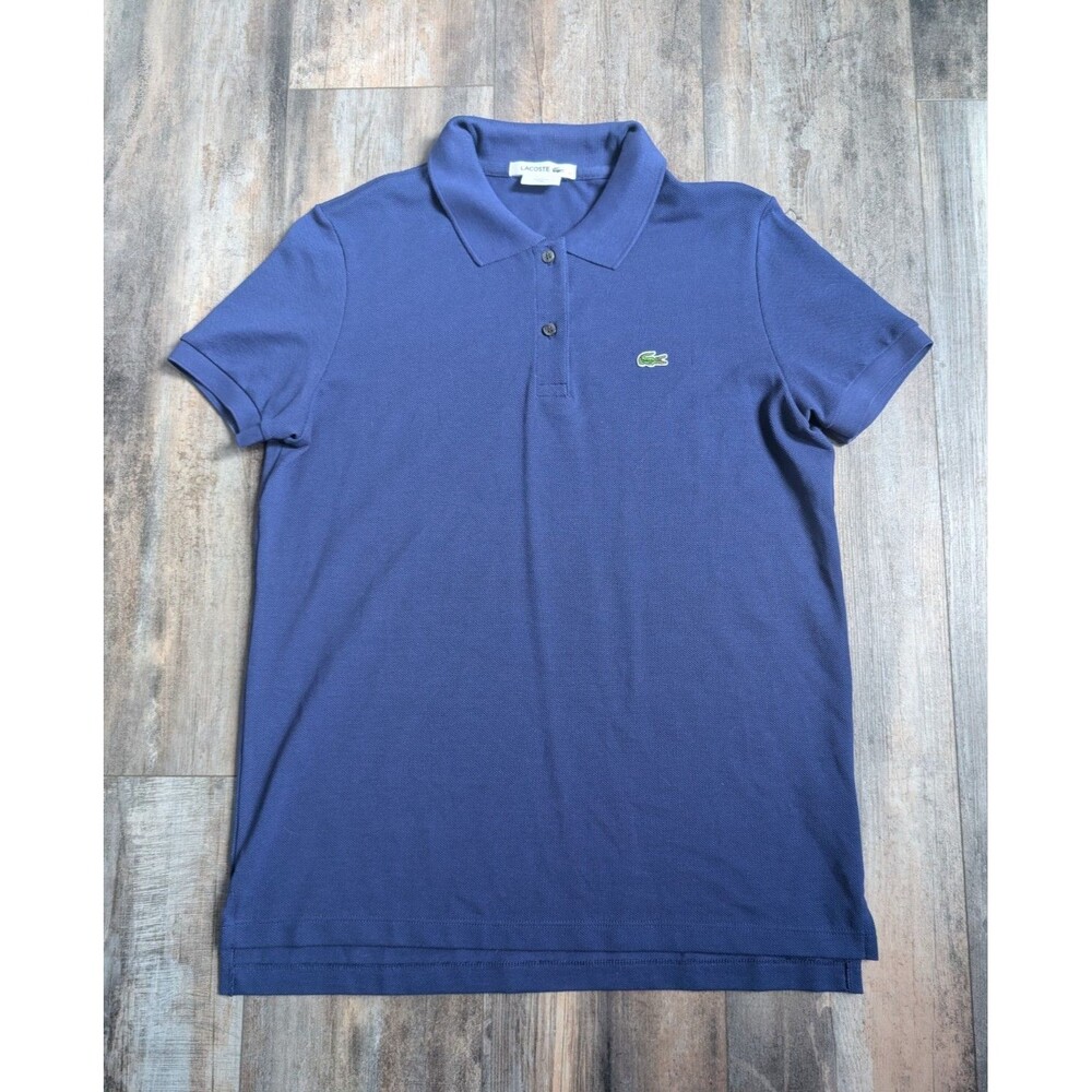 Lacoste Slim Fit Blue 100% Cotton Knit Short Sleeve Polo Shirt Men’s 40 Medium